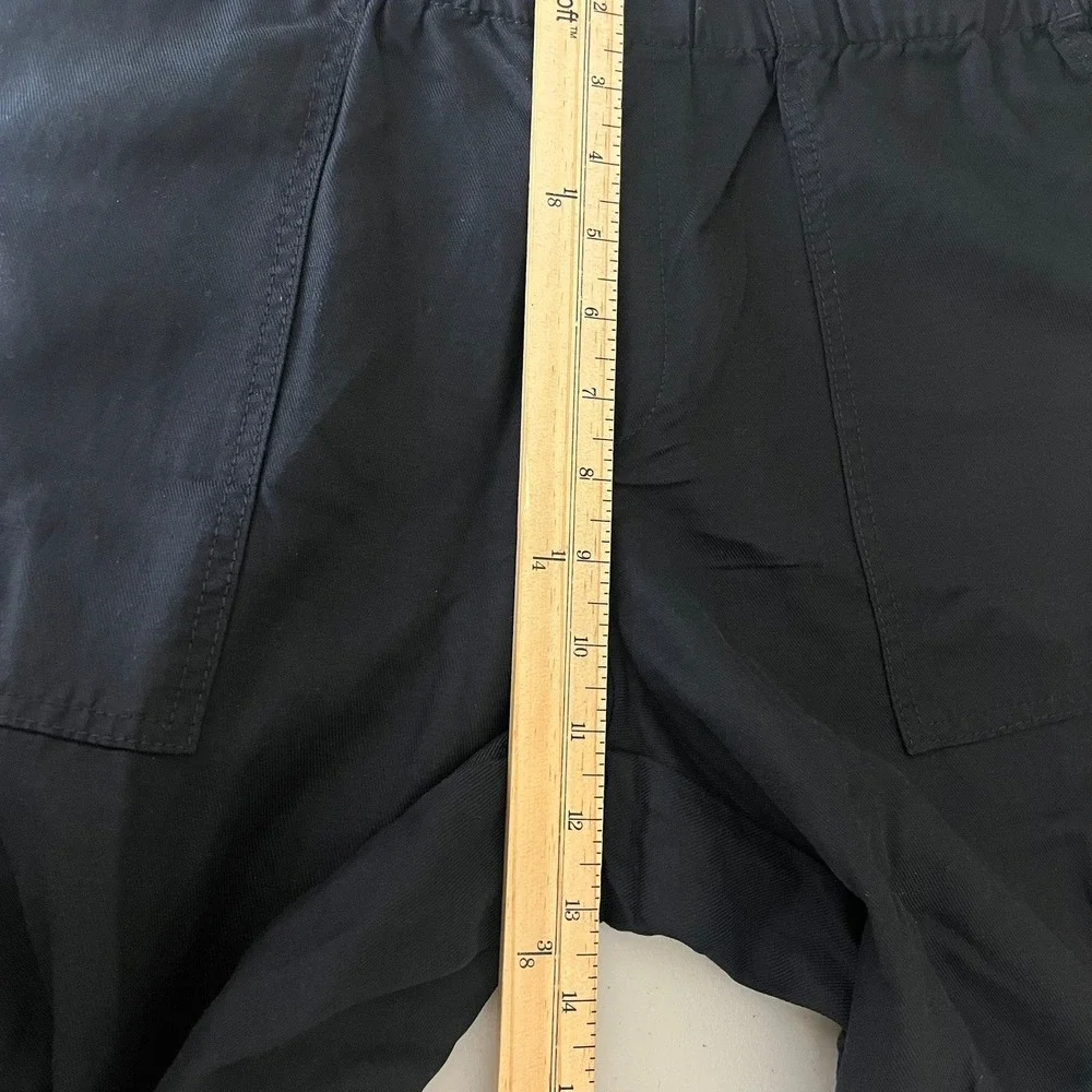 Banana Republic Womens Tapered Crop Pant Black Lyocell Linen Cotton Large NWT